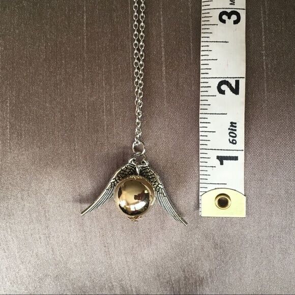 Harry Potter Golden Snitch Silver Wings Necklace NWT - Picture 7 of 8